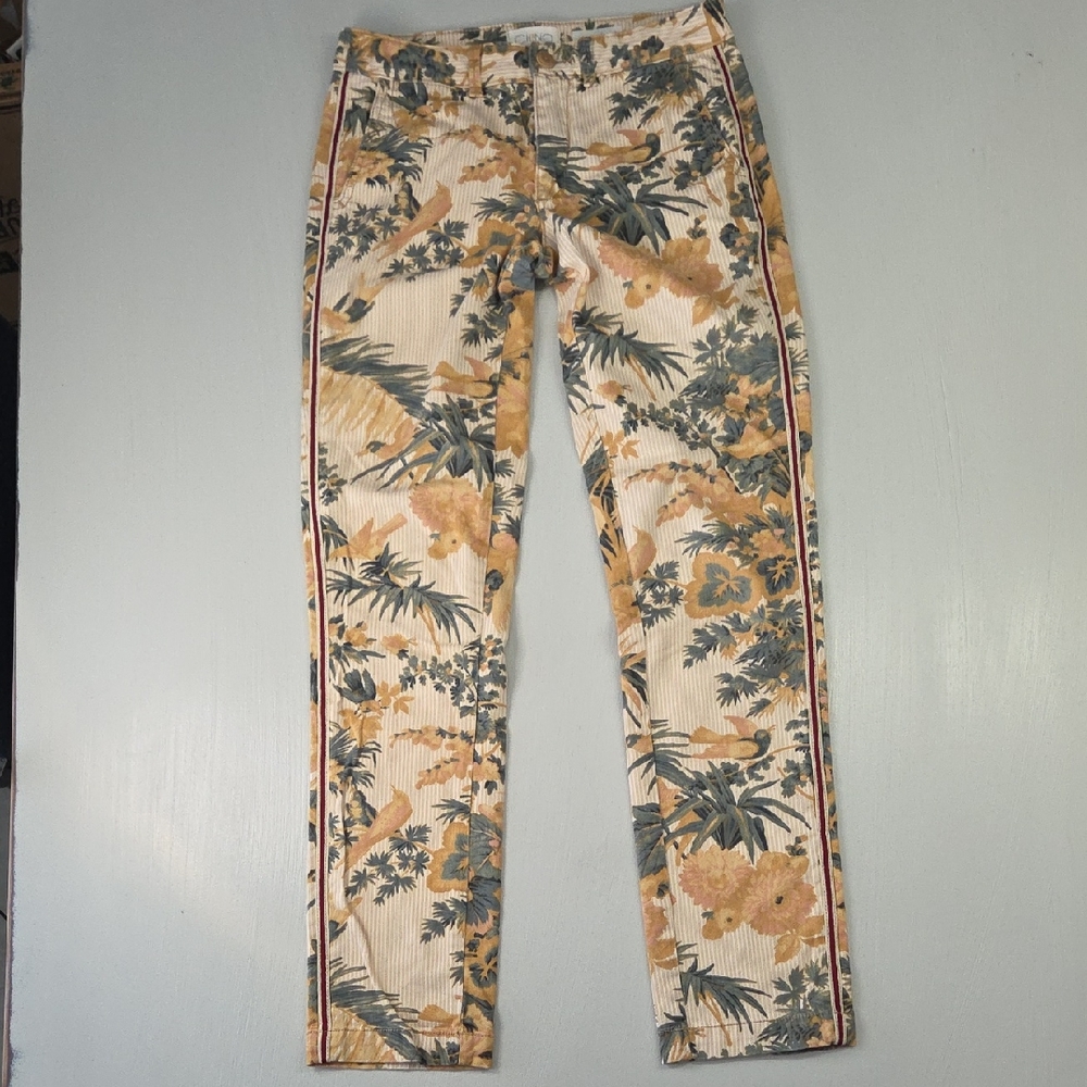 Anthropologie Relaxed Printed Chino Trousers